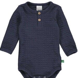 Fred's World Jacquard Navy Longsleeve Onesie